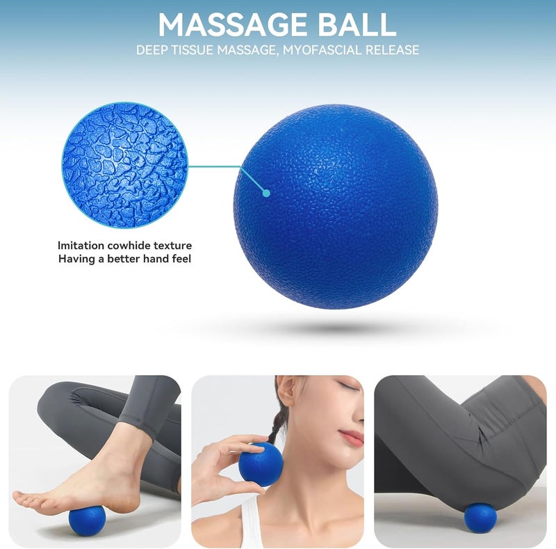 Krightlink 5 in 1 Foam Roller Set for Deep Tissue Muscle Massage, High Density Trigger Point Fitness Patented Exercise Foam Roller, Massage Roller, Massage Ball, Resistance Band, for Whole Body - Image 4